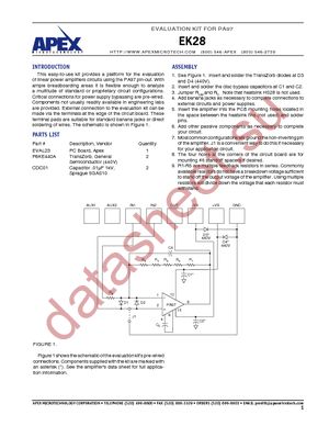 EK28 datasheet  